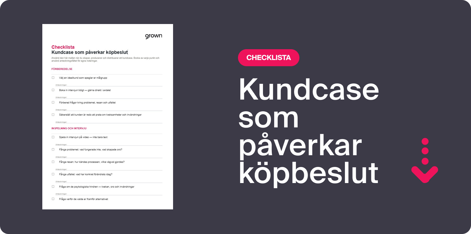 Checklista kundcase - ladda ner utan formulär